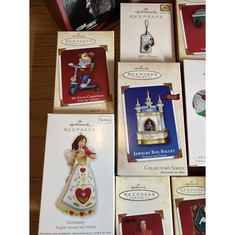 Hallmark Keepsake Ornament Lot of 22 Star Wars Star Trek Sports 1996-2018